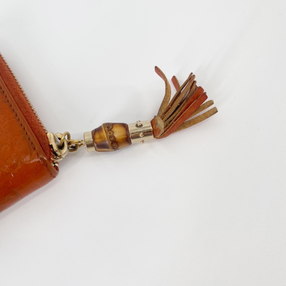 Gucci Tan Guccisima Leather Bamboo Tassel Long Zippy Wallet - Picture 7 of 12